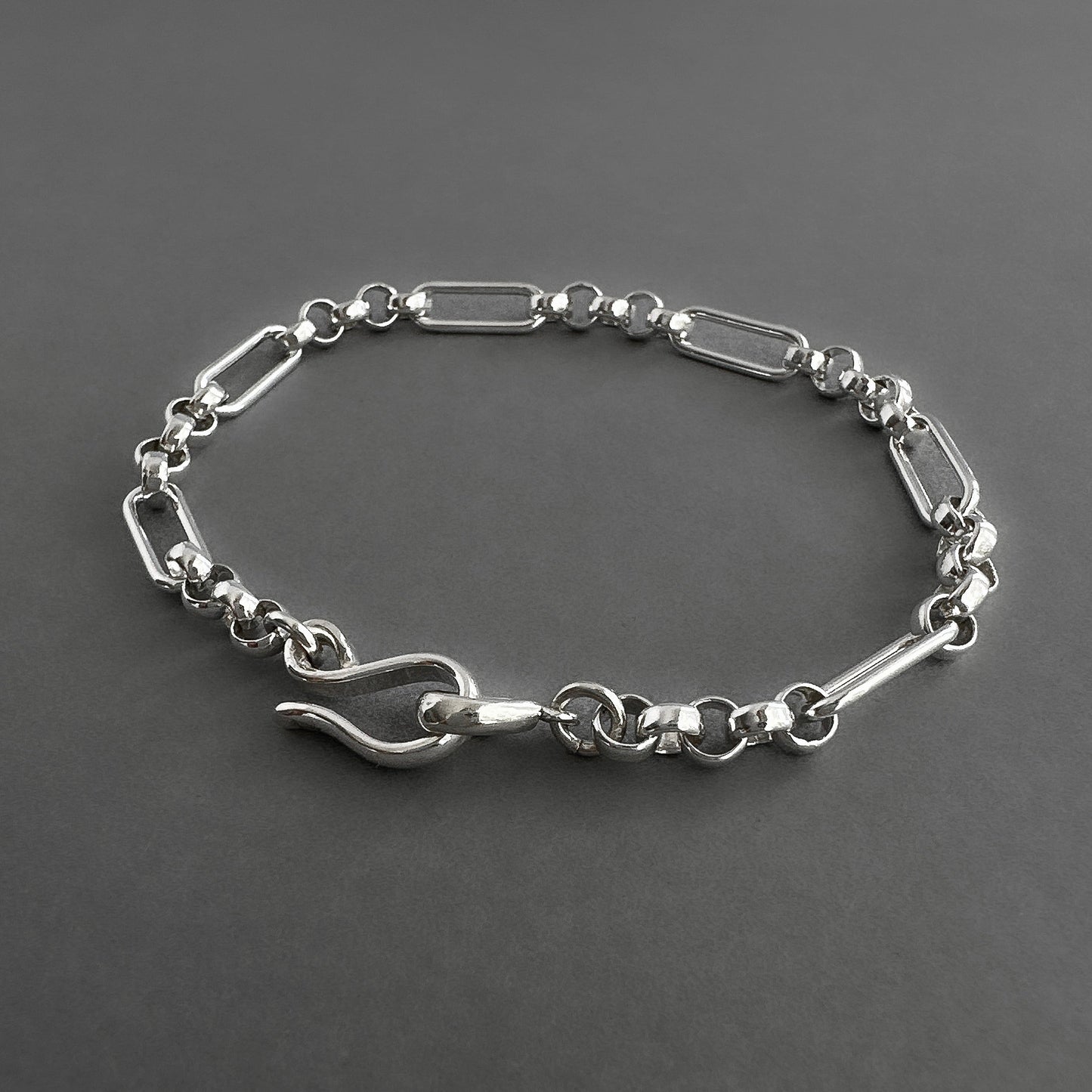 Sterling Silver Mixed Chain Bracelet | Paperclip & Rolo Chain