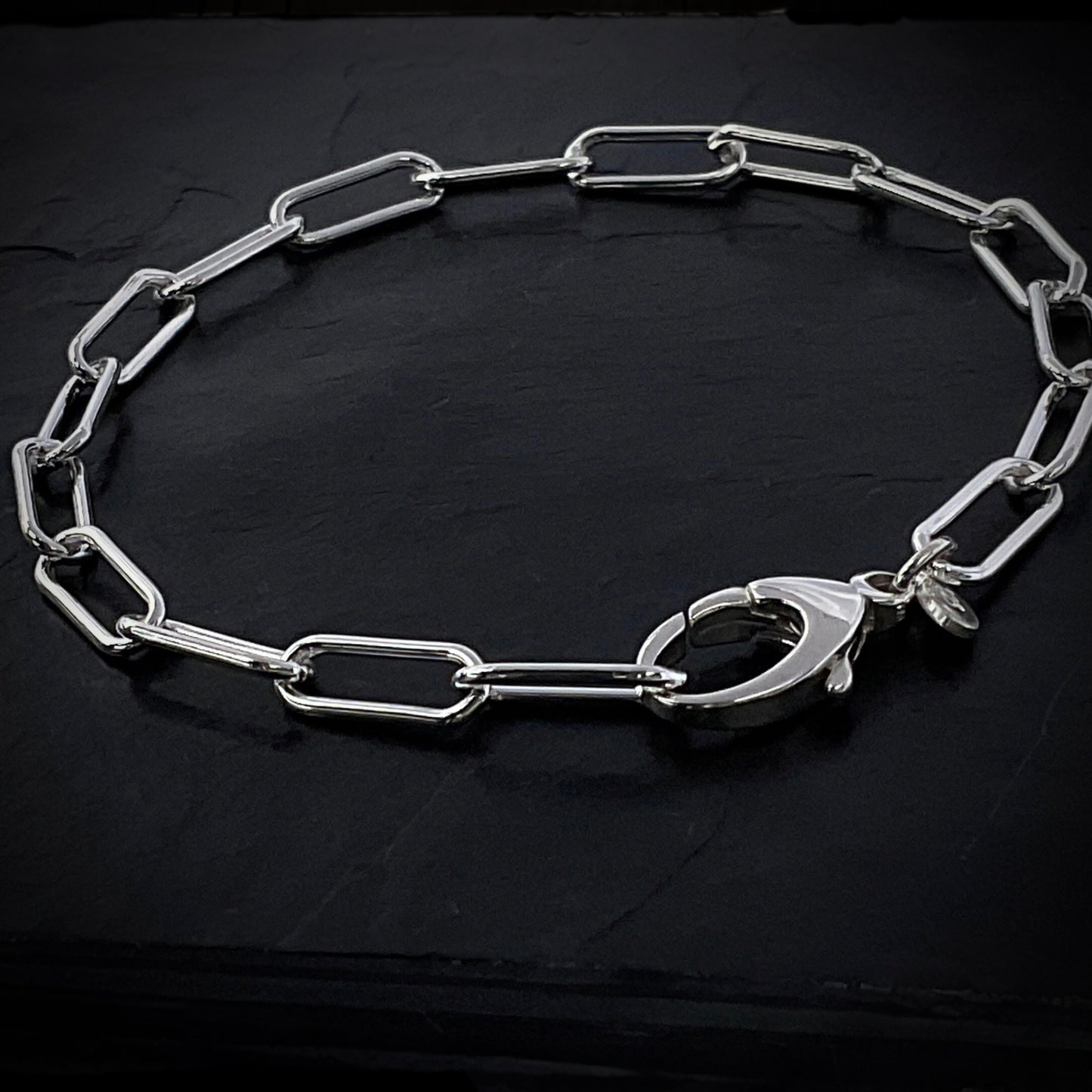 Minimalist Paperclip Chain Bracelet in Sterling Silver, 4.3mm