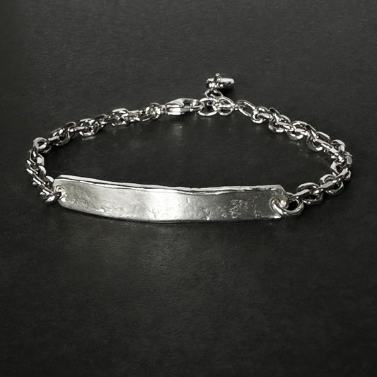 Organic Heavy Bar Bracelet in Sterling Silver, 4.2mm