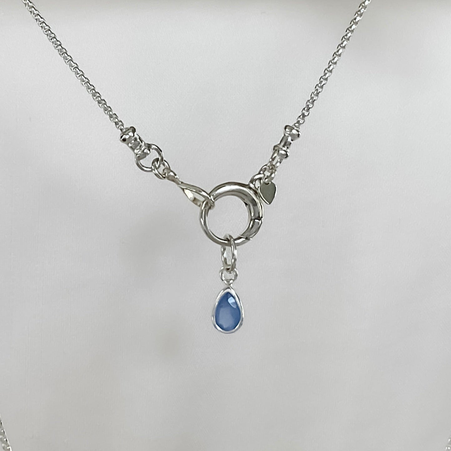 Sterling Silver Box Chain Necklace Pendant Clip Clasp