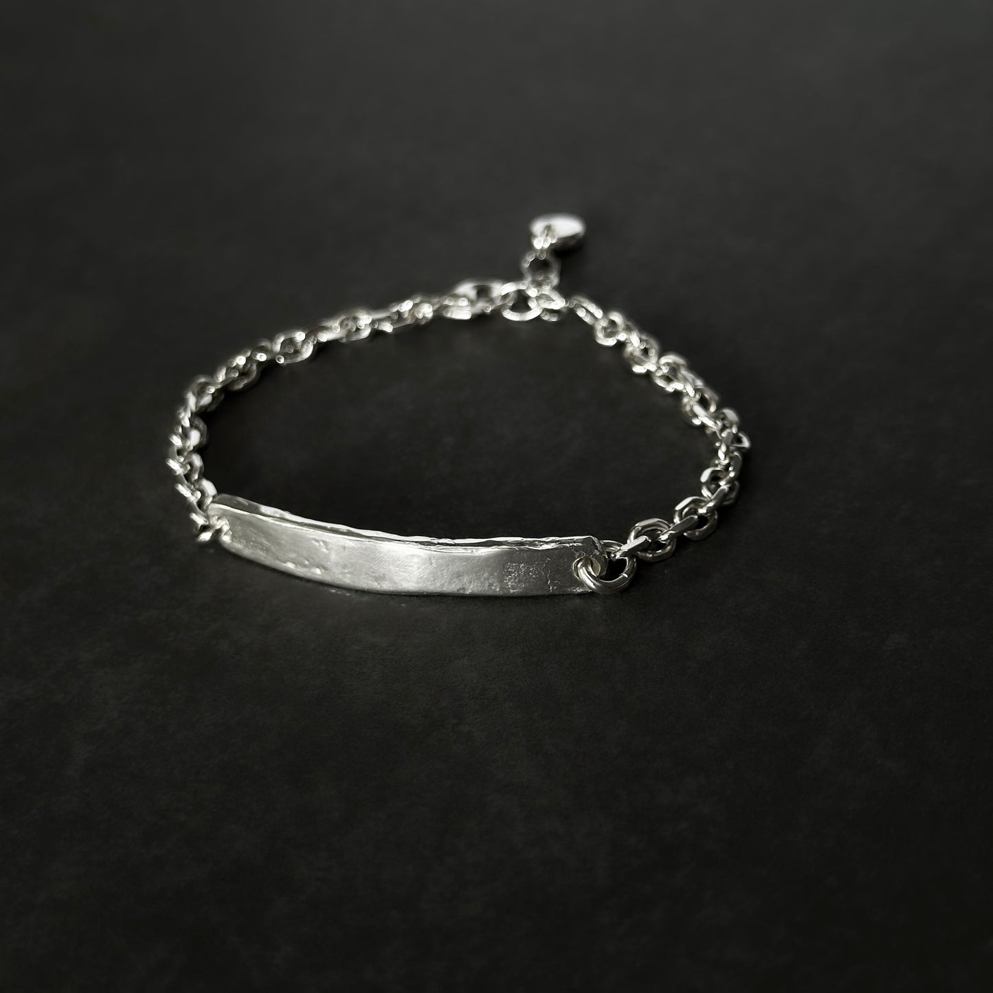 Organic Heavy Bar Bracelet in Sterling Silver, 4.2mm