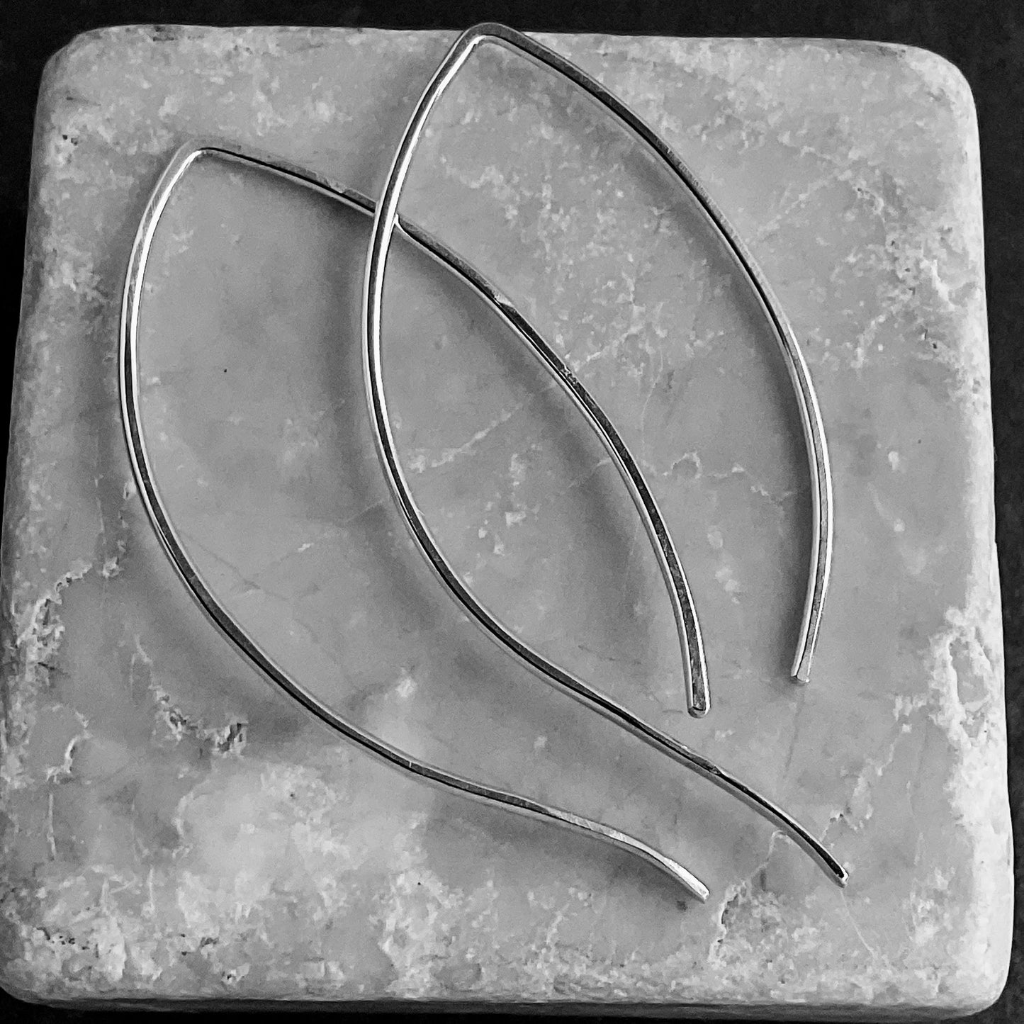 Sterling Silver Arc Hoop Earrings