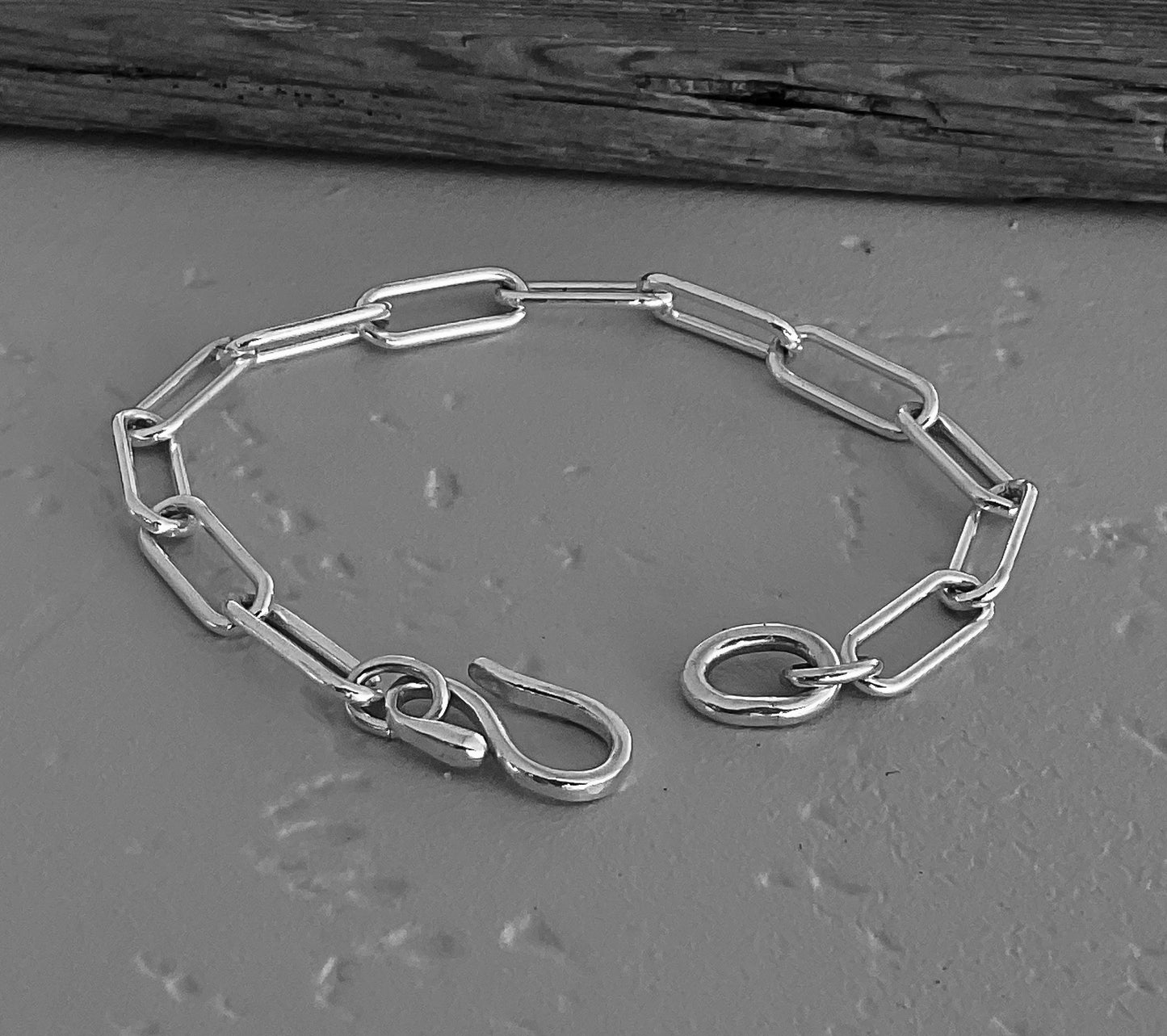 Sterling Silver Paperclip Chain Infinity Bracelet 6mm