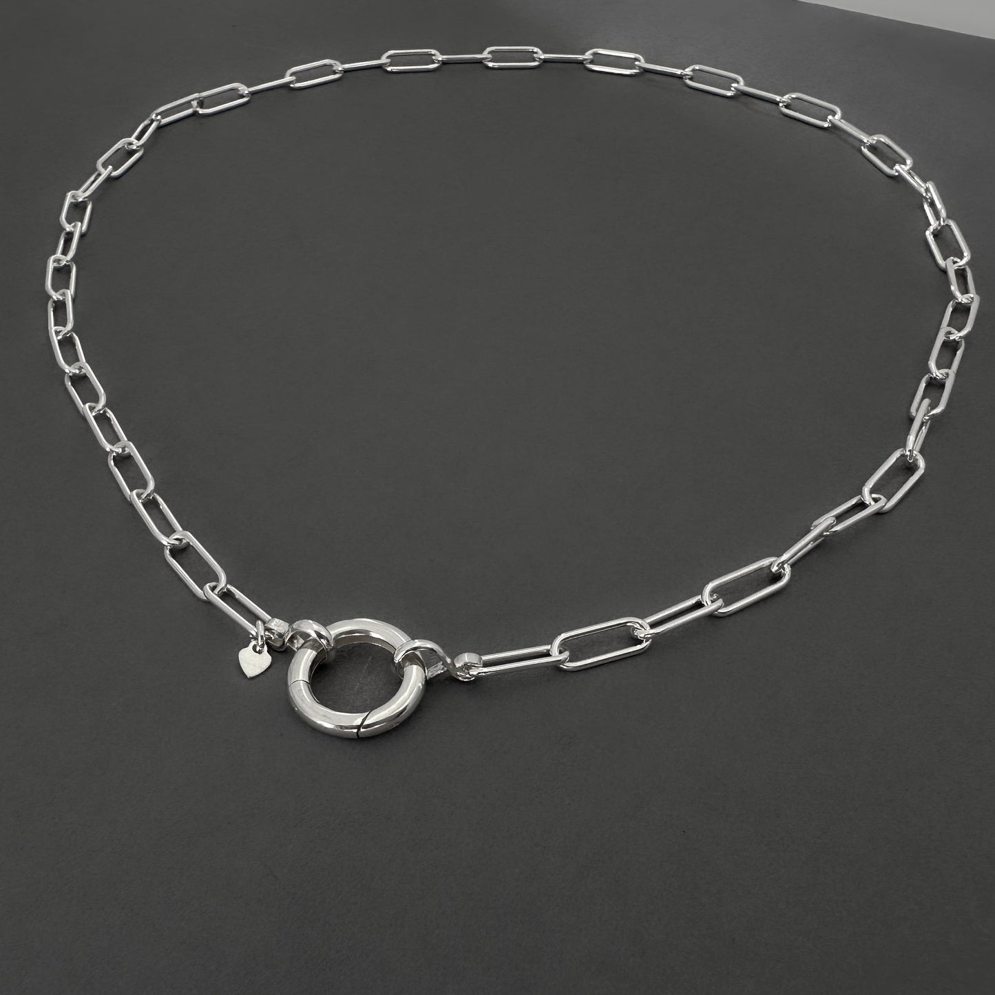 Pendant Clip Paperclip Chain Necklace in Sterling Silver, 4.3mm