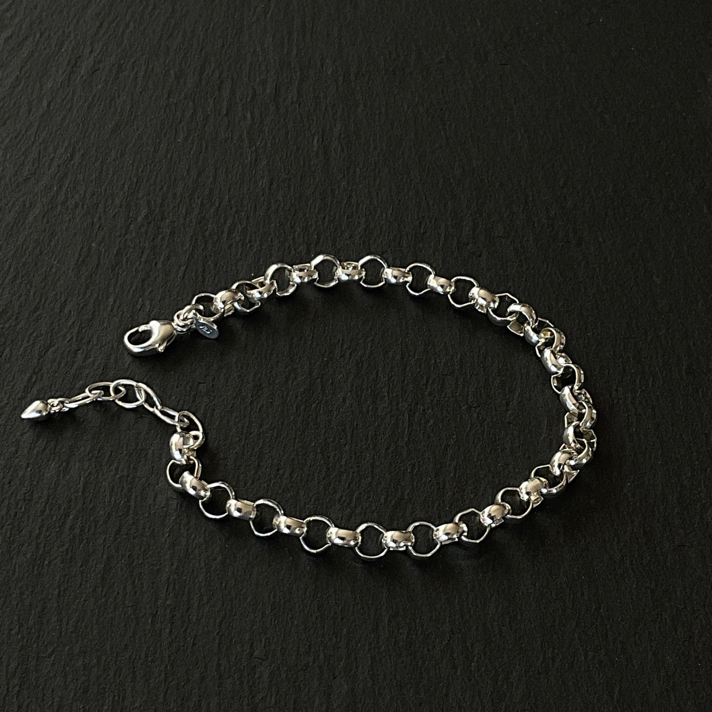 Chunky Rolo Chain Bracelet in Sterling Silver, 6.3mm