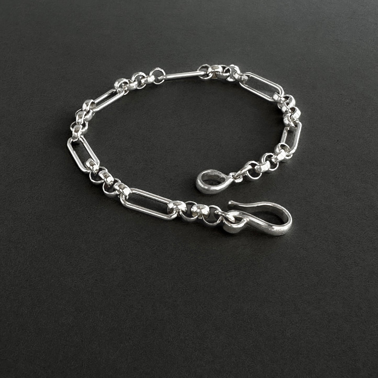Sterling Silver Mixed Chain Bracelet | Paperclip & Rolo Chain