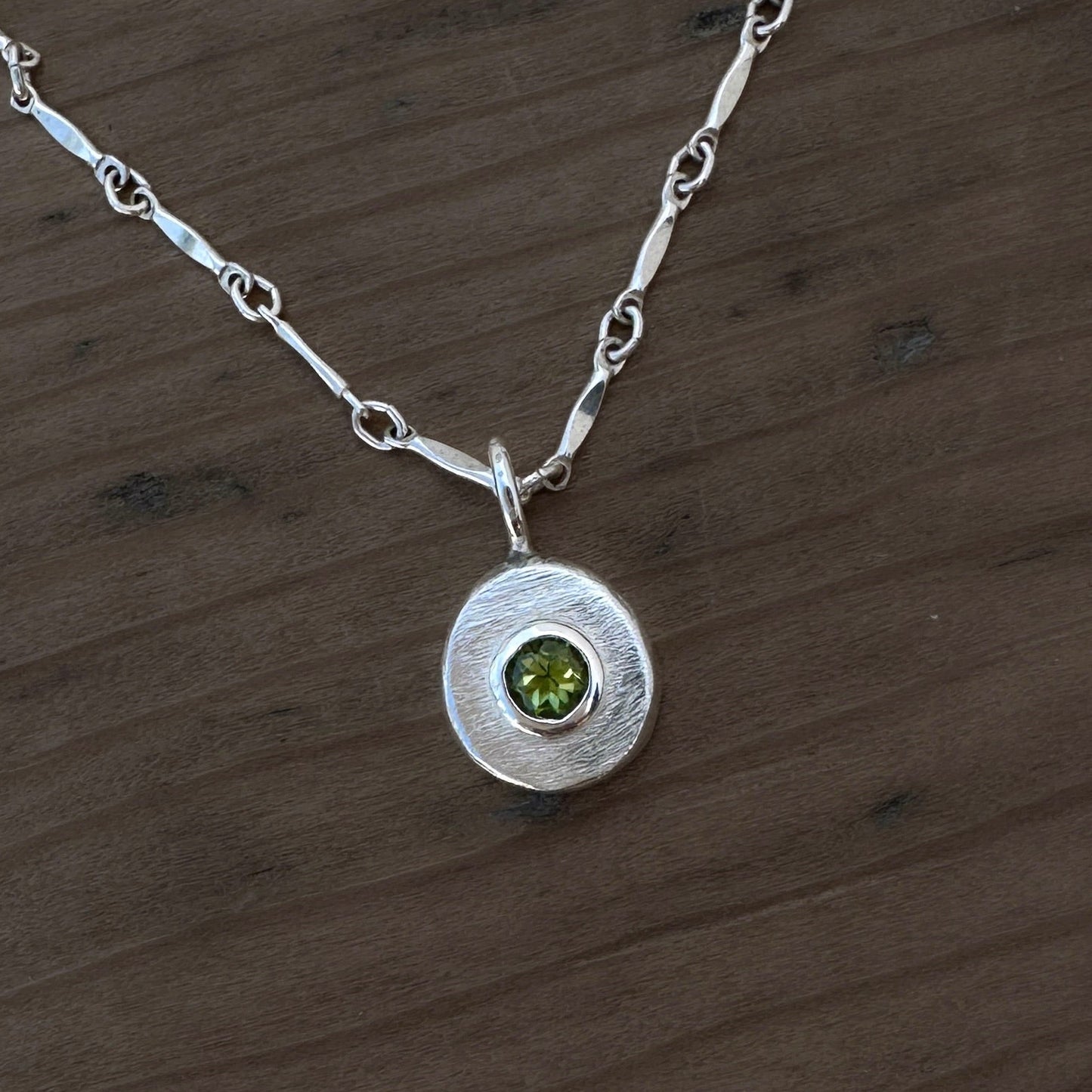 Sterling Silver Peridot Pendant Necklace