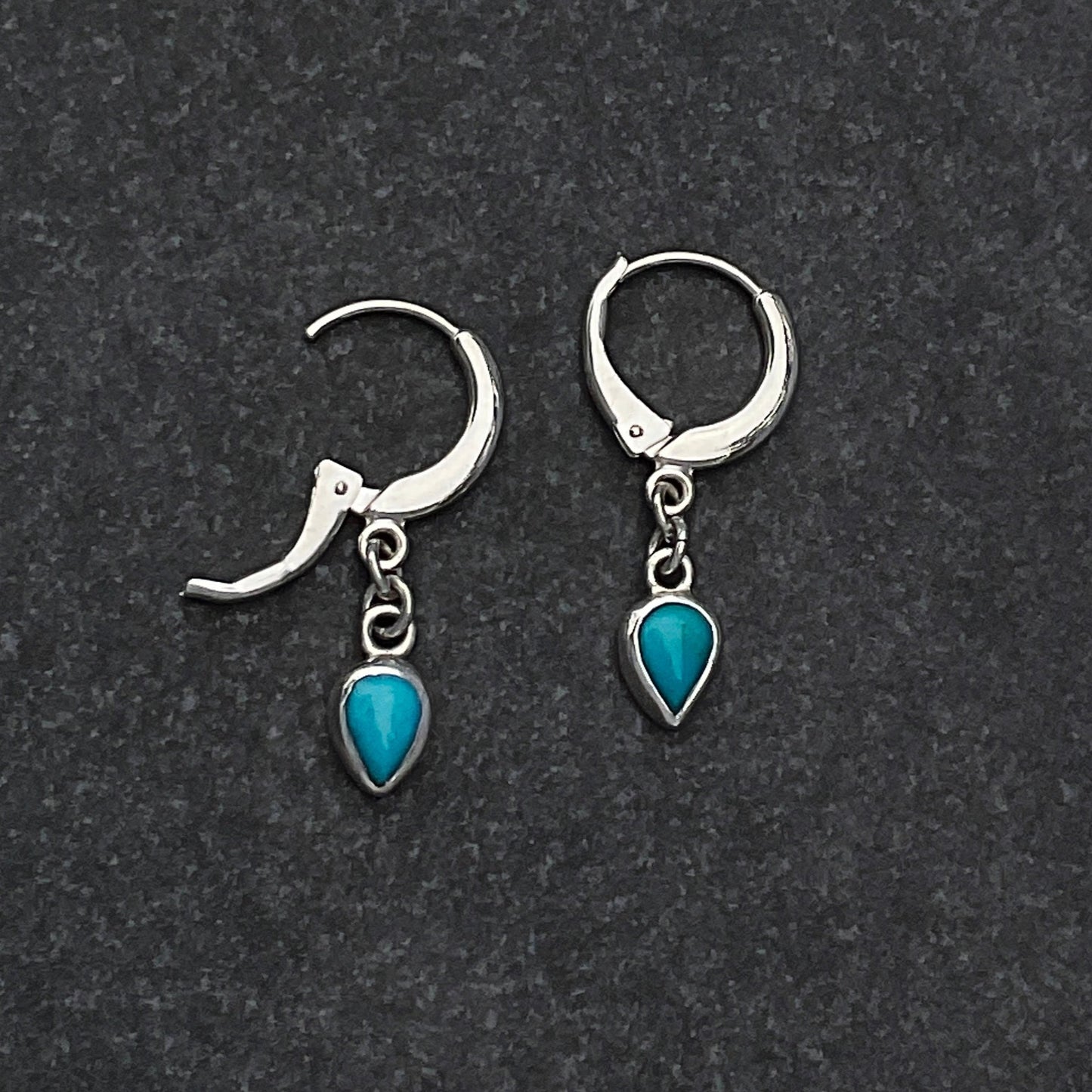 Blue Kingman Turquoise Teardrop Earrings