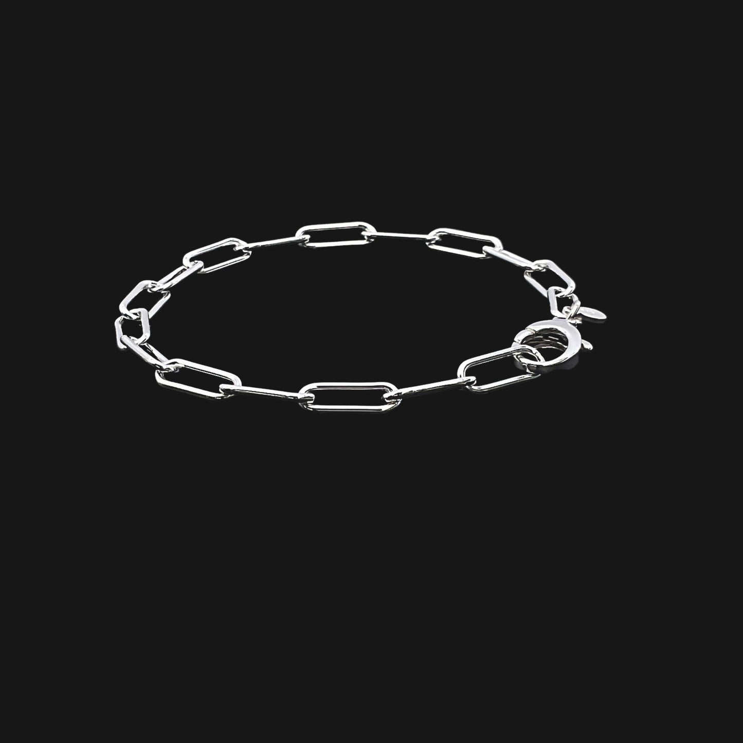 Minimalist Paperclip Chain Bracelet in Sterling Silver, 4.3mm