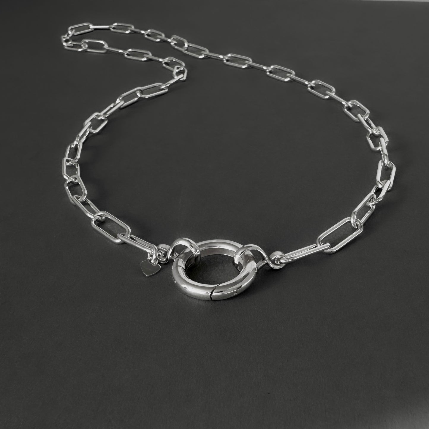 Pendant Clip Paperclip Chain Necklace in Sterling Silver, 4.3mm