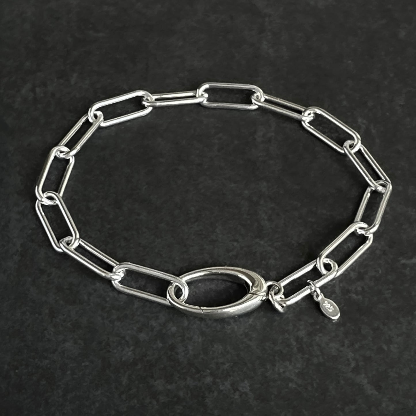 Chunky Paperclip Chain Bracelet in Sterling Silver, 6mm