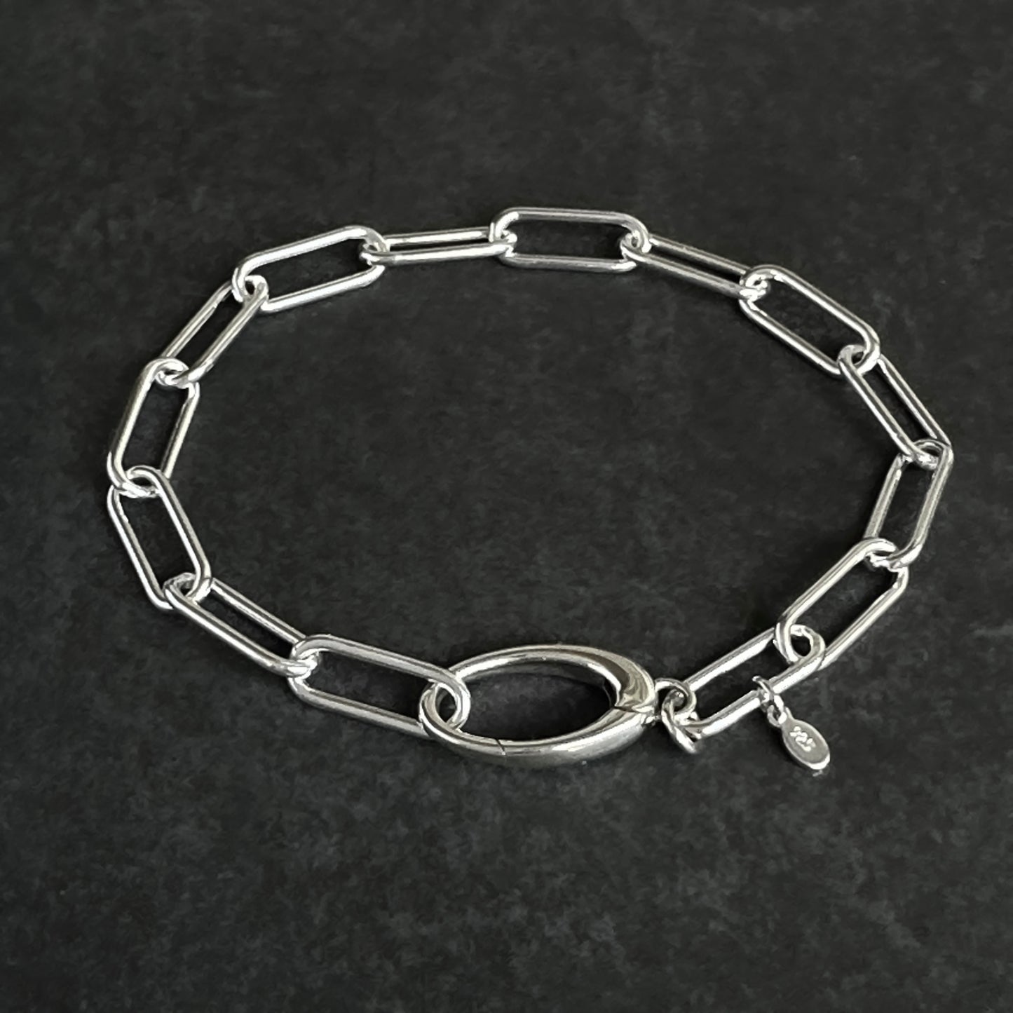 Chunky Paperclip Chain Bracelet in Sterling Silver, 6mm