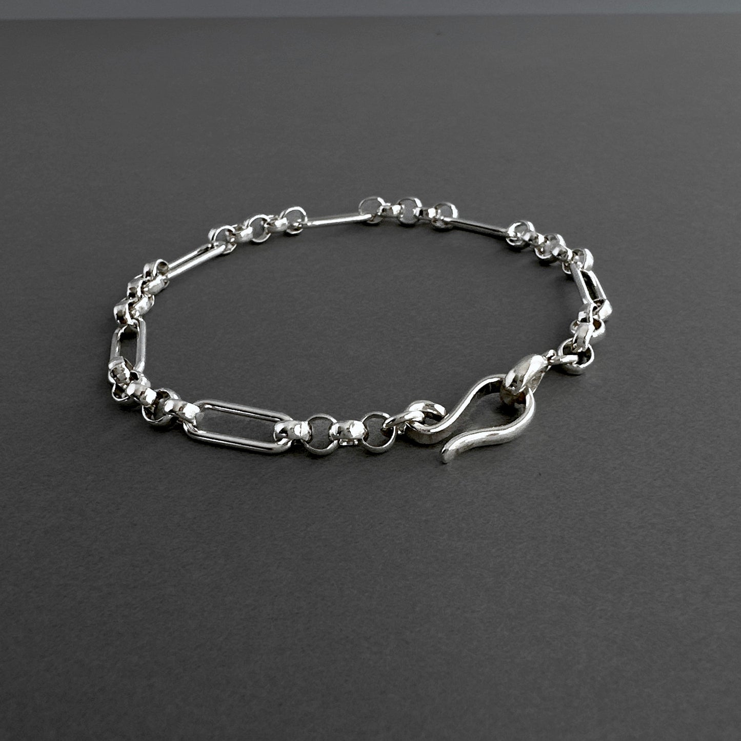 Sterling Silver Mixed Chain Bracelet | Paperclip & Rolo Chain