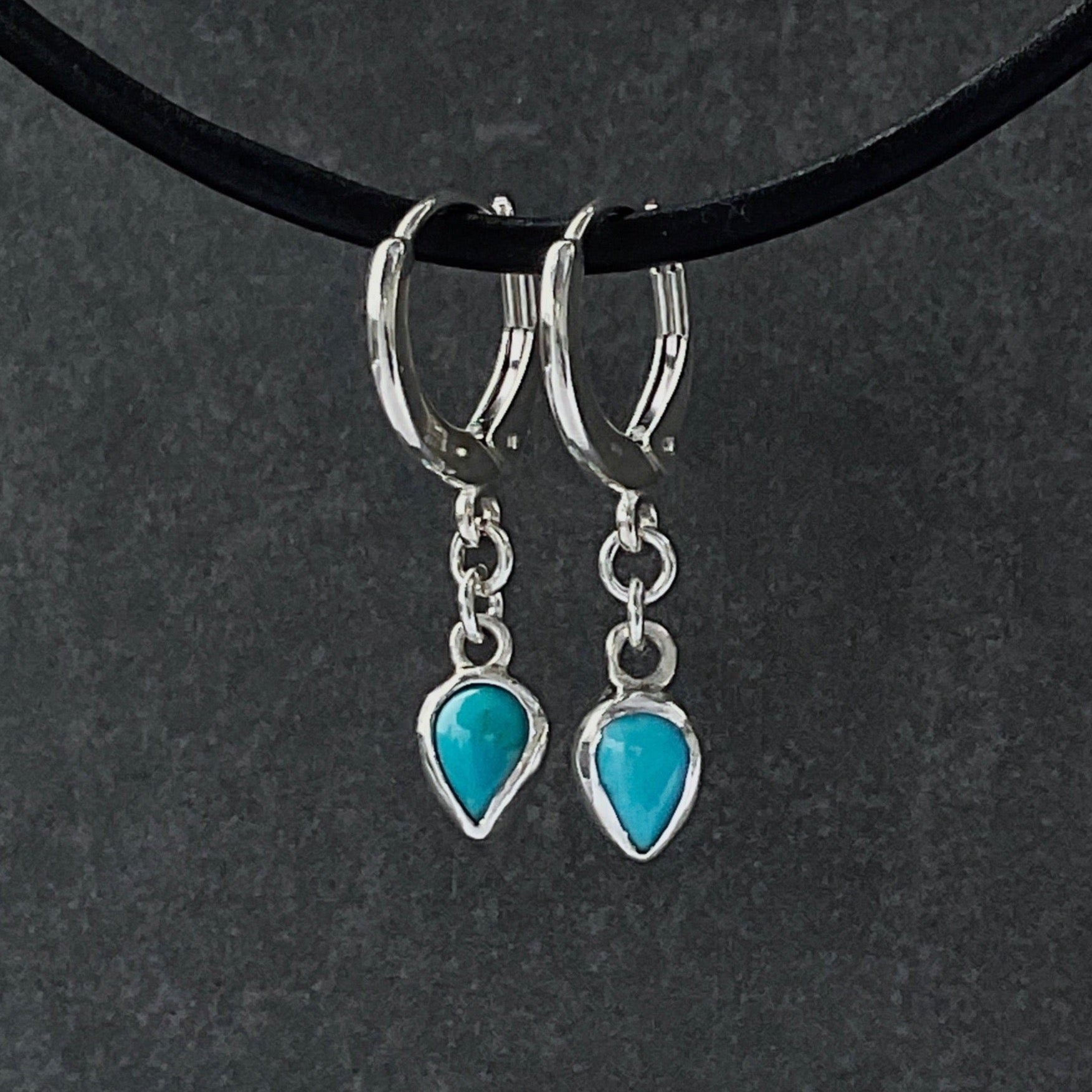 Blue Kingman Turquoise Teardrop Earrings