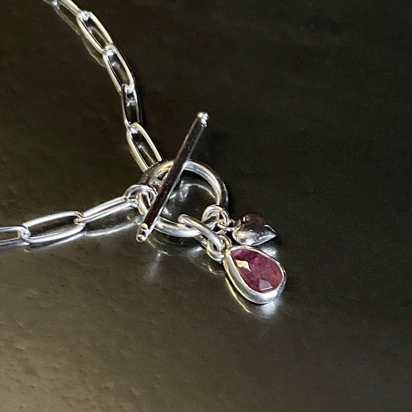 Pink Tourmaline Pendant Necklace in Sterling Silver