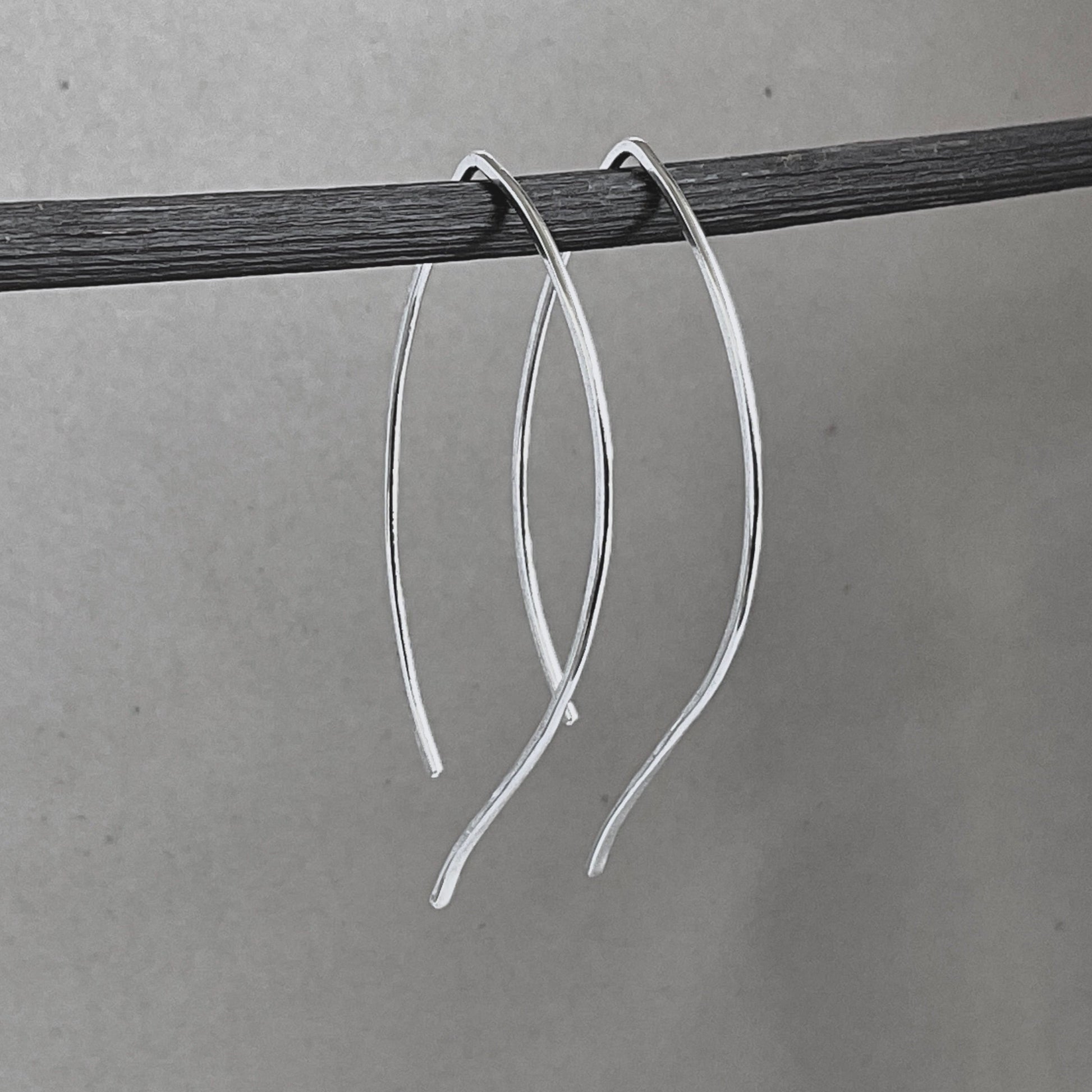 Sterling Silver Arc Hoop Earrings