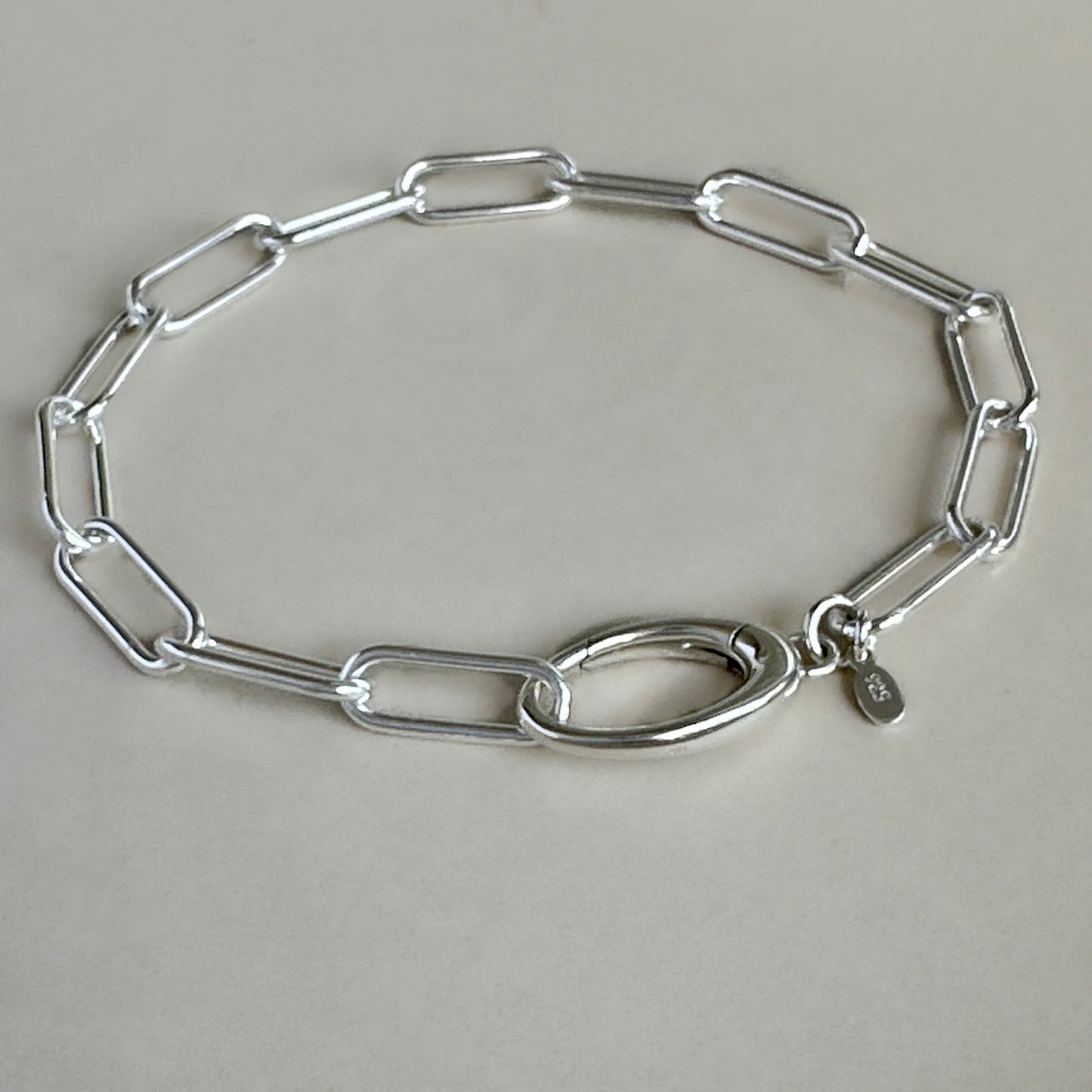 Chunky Paperclip Chain Bracelet in Sterling Silver, 6mm