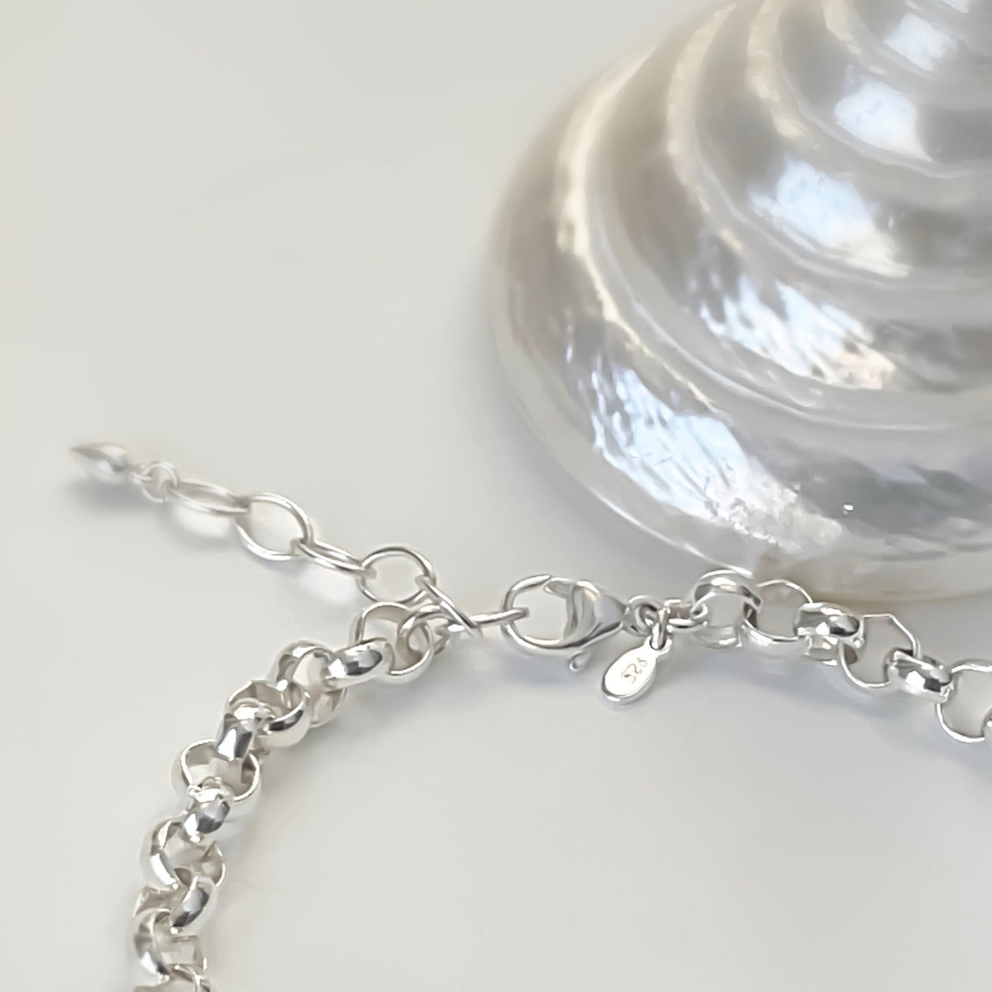 Chunky Rolo Chain Bracelet in Sterling Silver, 6.3mm