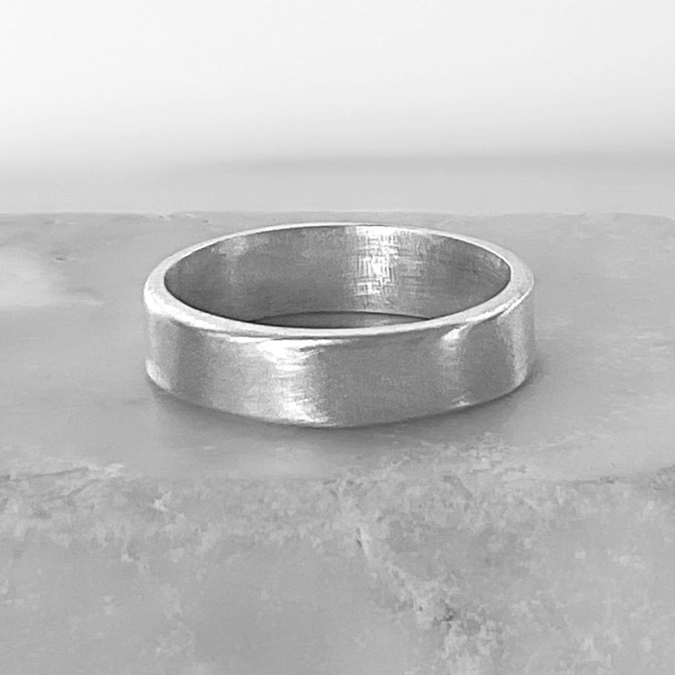 Wide Ring Band in Sterling Silver