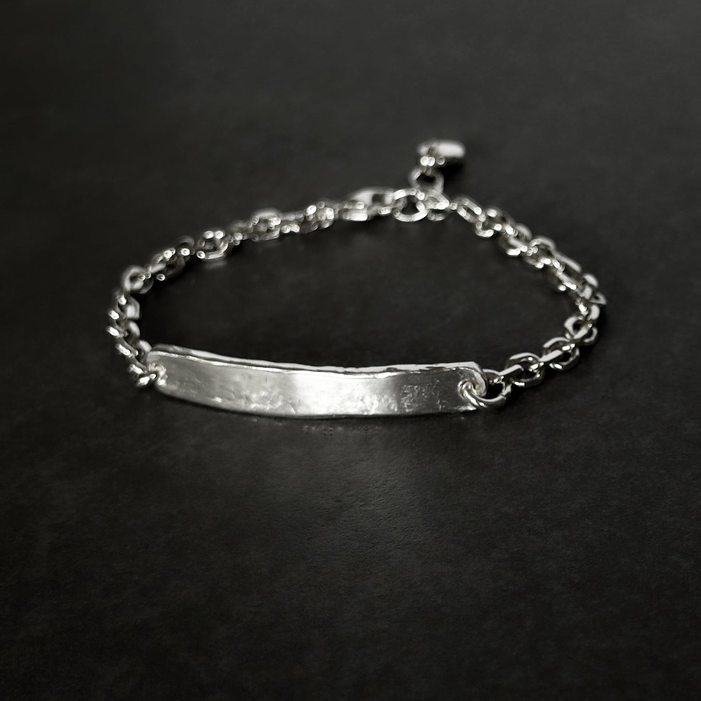 Organic Heavy Bar Bracelet in Sterling Silver, 4.2mm