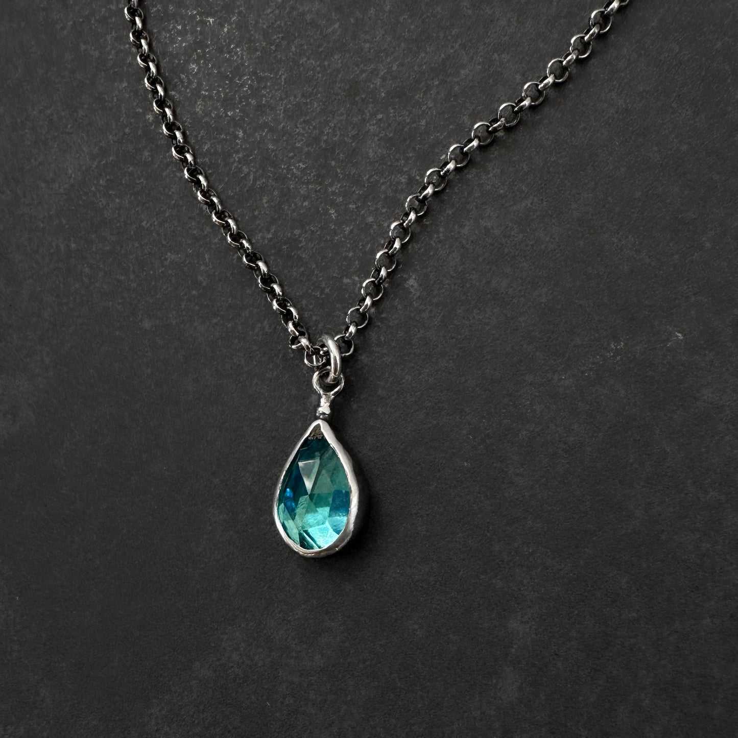 Sterling Silver London Blue Topaz Pendant Necklace