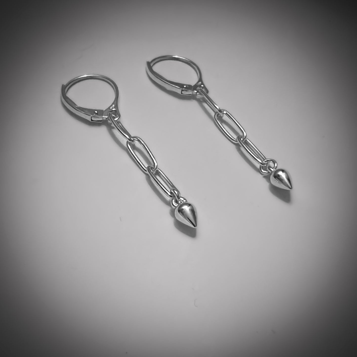 Dainty Paperclip Chain Earring in Sterling Silver , 38mm