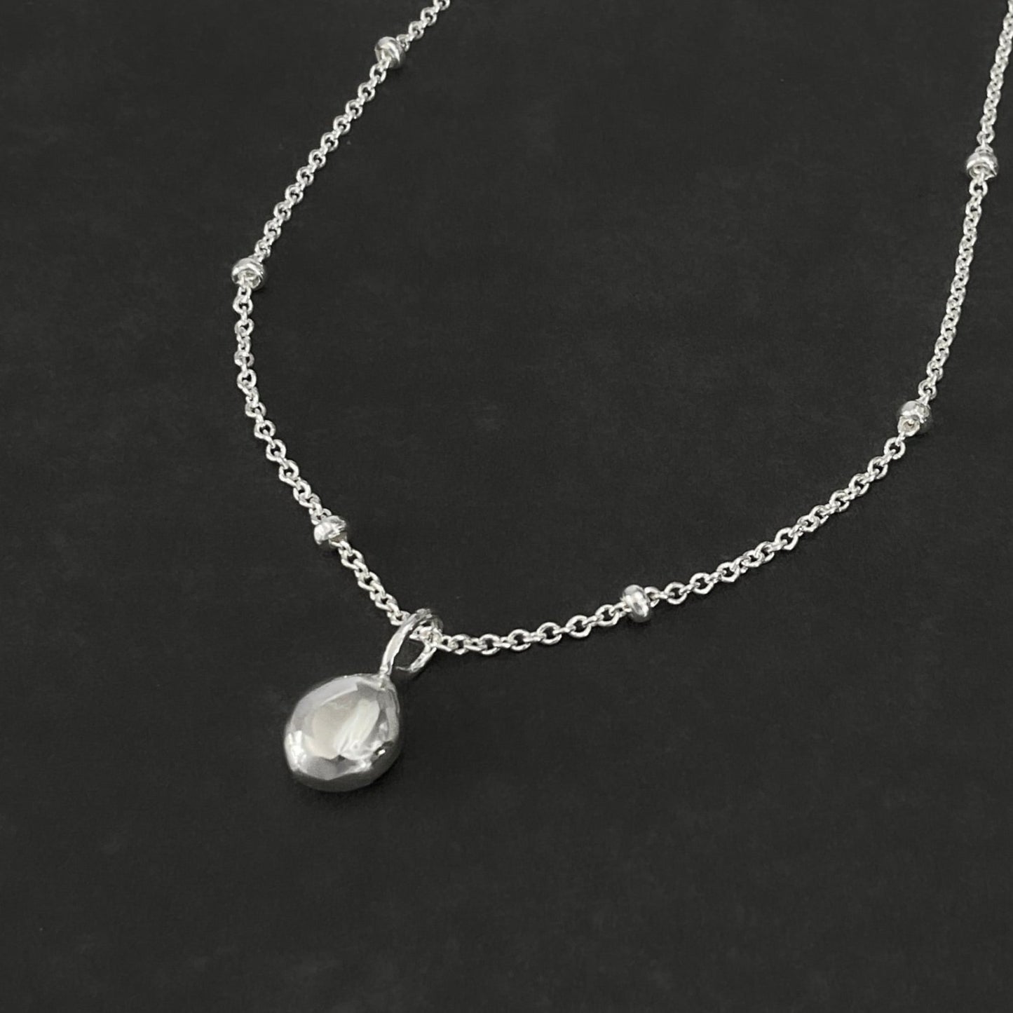 Sterling Silver Nugget Pendant Necklace, 1.5mm