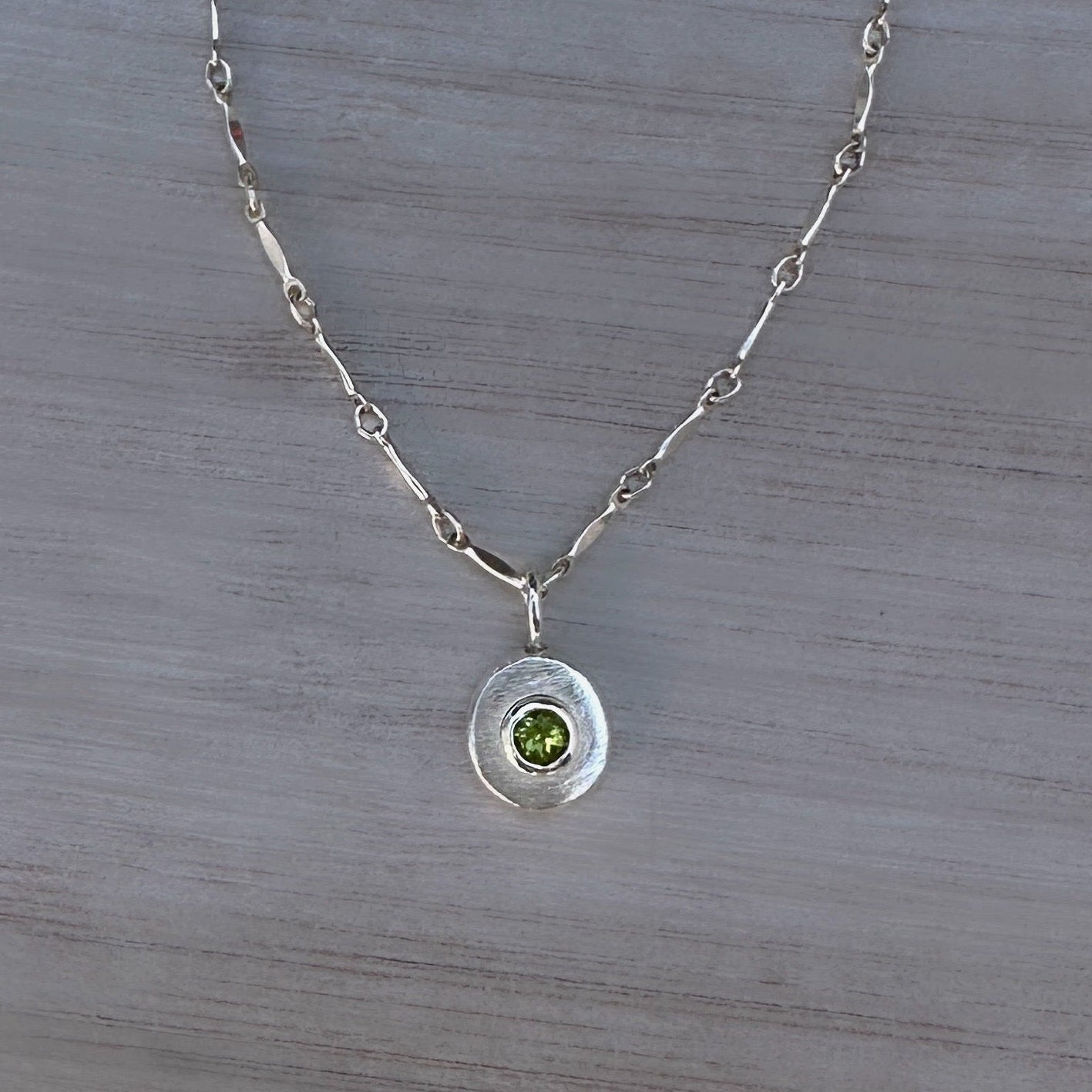 Sterling Silver Peridot Pendant Necklace