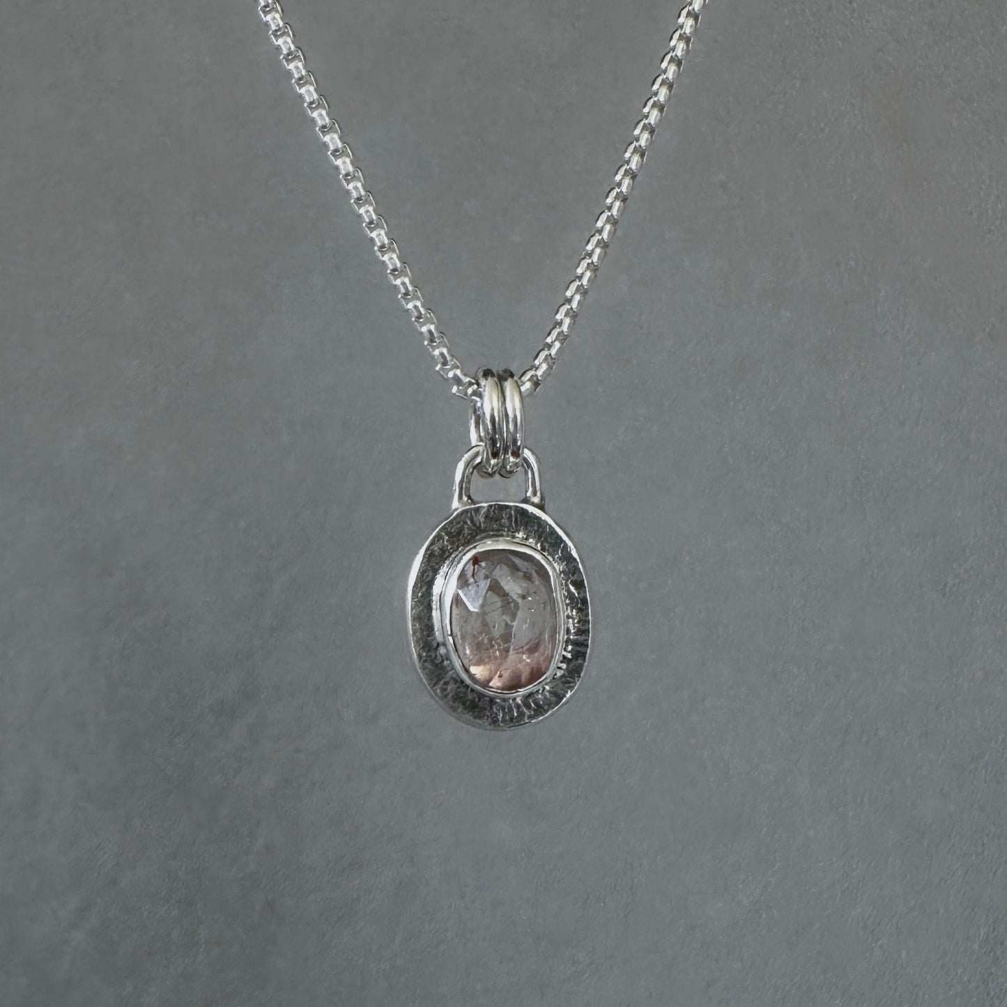 Pink Tourmaline Pendant Necklace in Sterling Silver