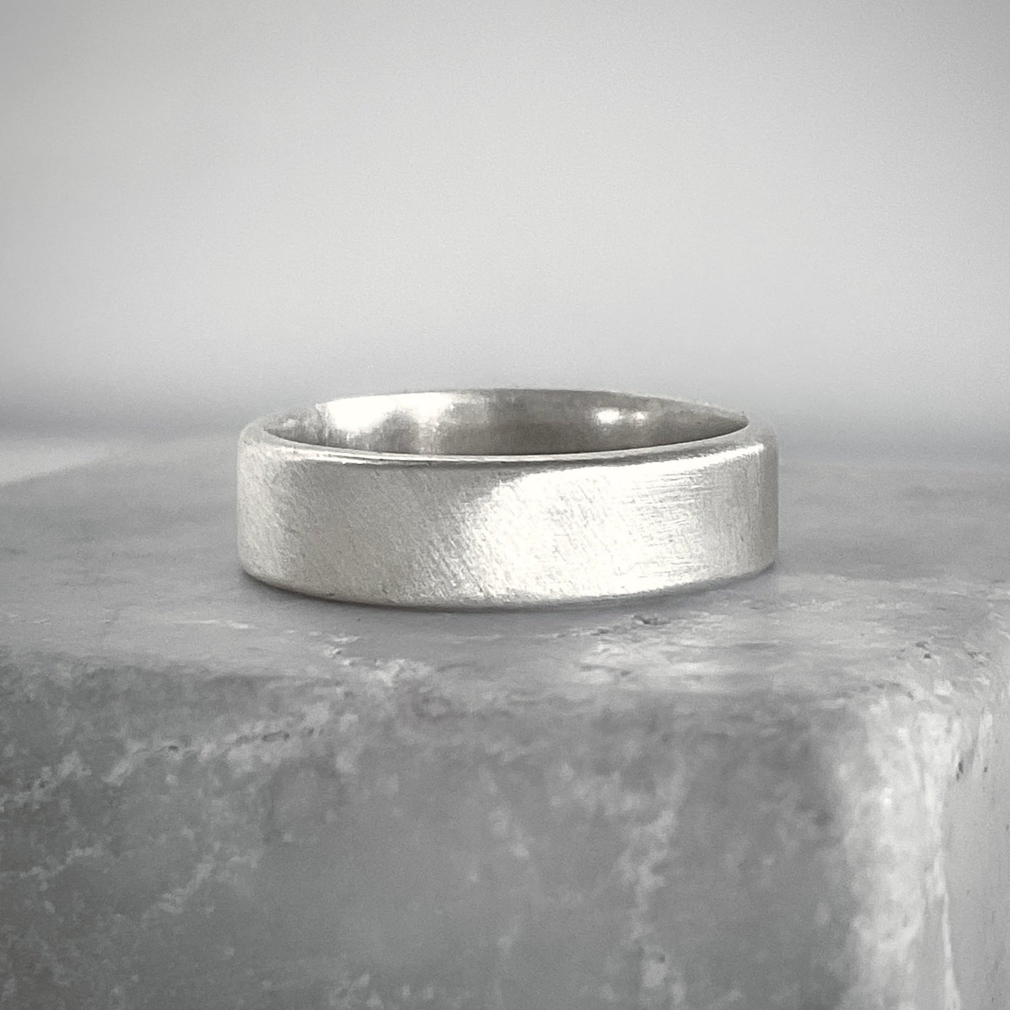 Wide Ring Band in Sterling Silver