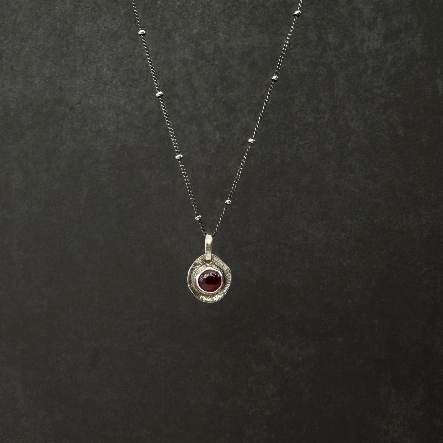 Sterling Silver Garnet Pendant Necklace