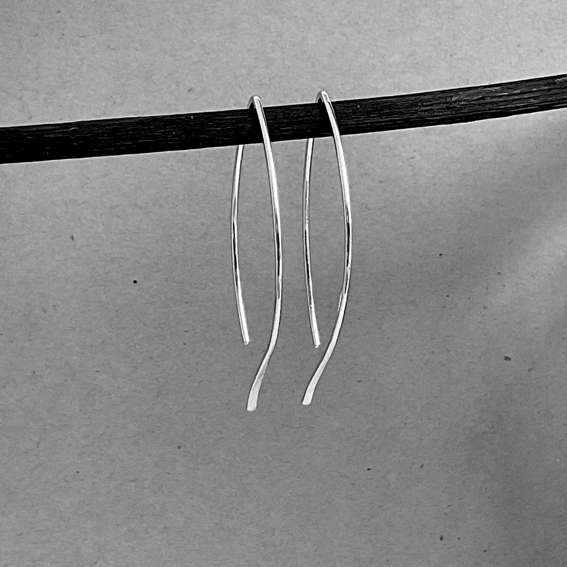 Sterling Silver Arc Hoop Earrings