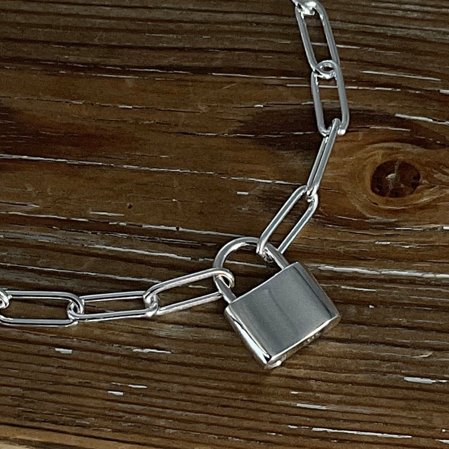 Padlock Bracelet in Sterling Silver, 4.3mm