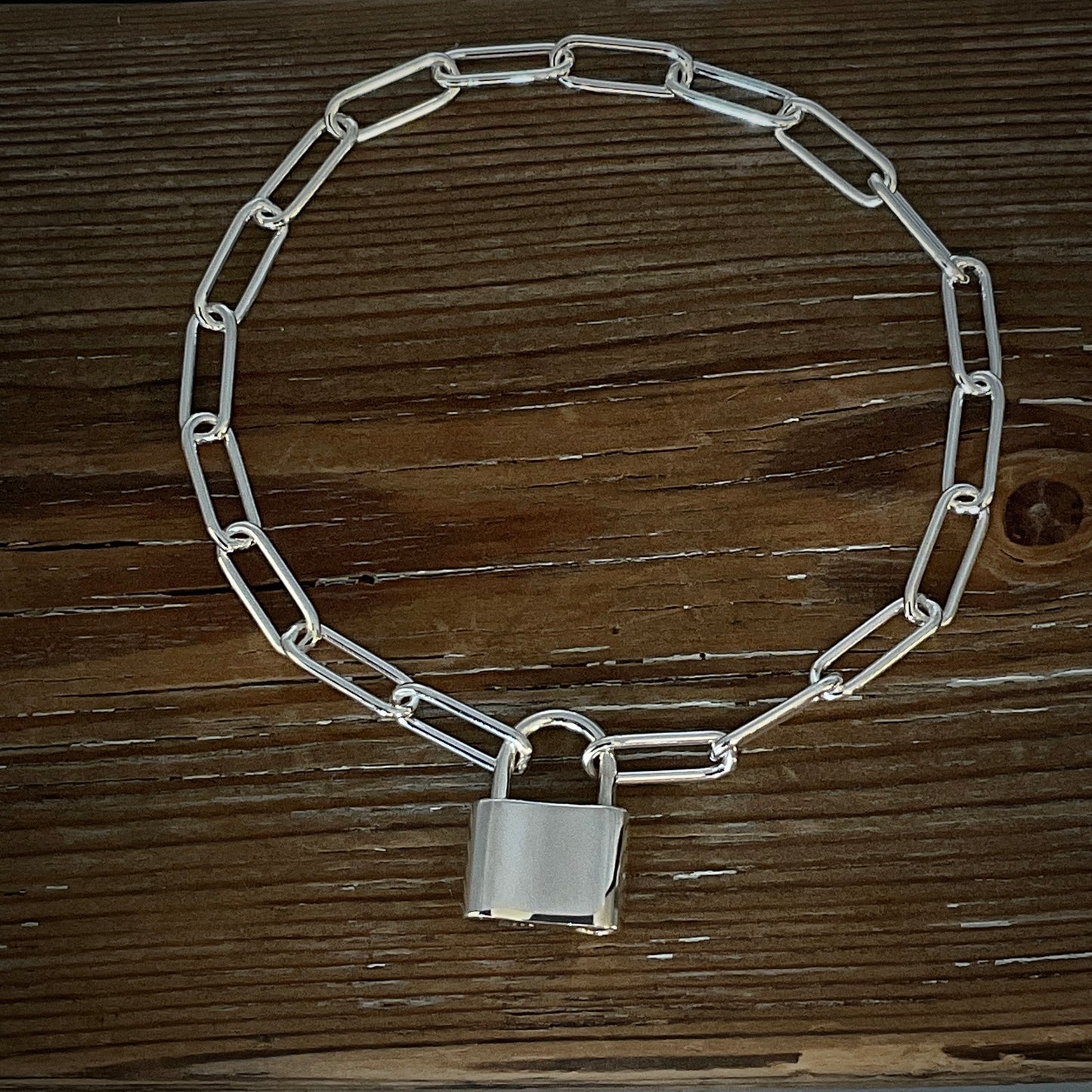 Padlock Bracelet in Sterling Silver, 4.3mm