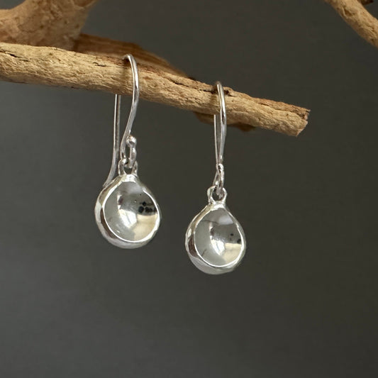 Sterling Silver Coin Nugget Earrings