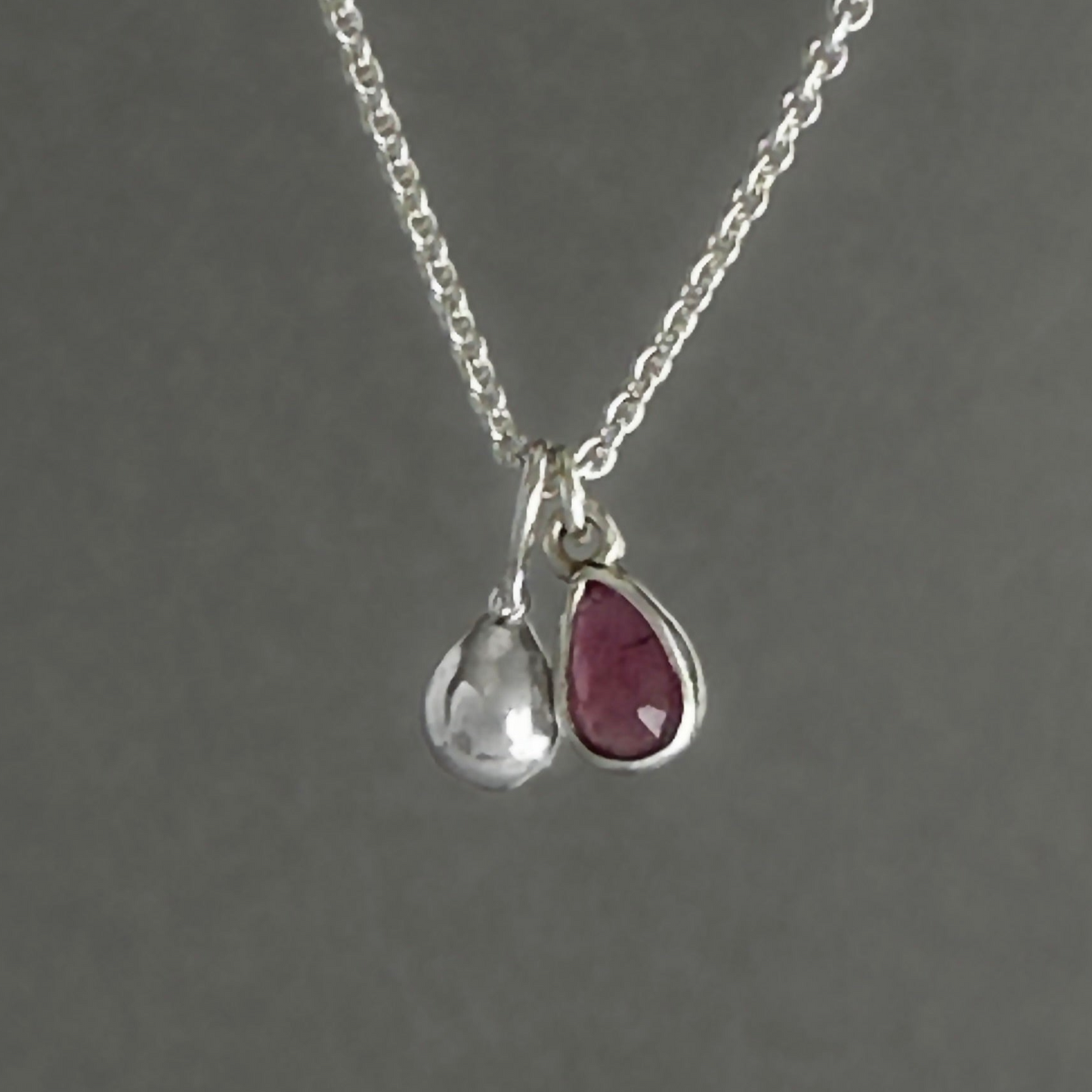 Pink Tourmaline Pendant Necklace in Sterling Silver