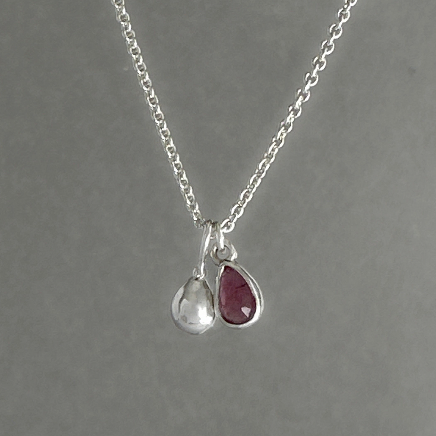 Pink Tourmaline Pendant Necklace in Sterling Silver