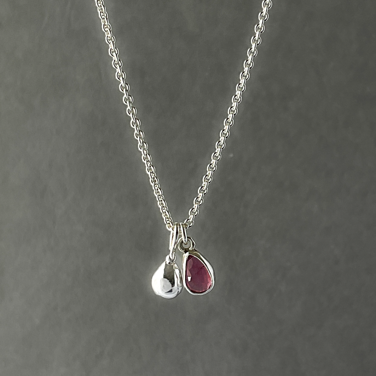 Pink Tourmaline Pendant Necklace in Sterling Silver