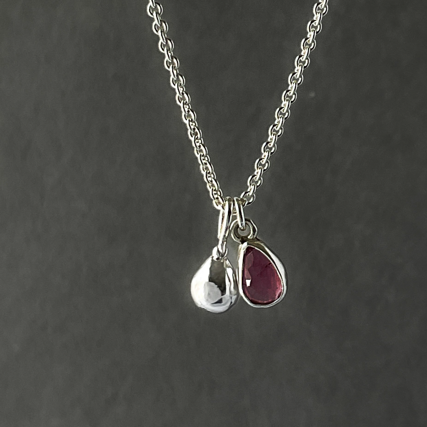 Pink Tourmaline Pendant Necklace in Sterling Silver