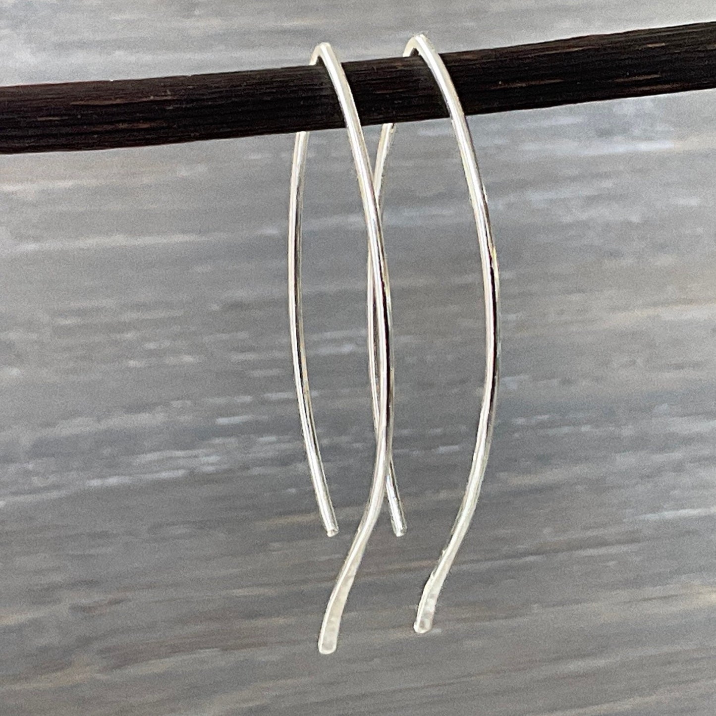 Sterling Silver Arc Hoop Earrings