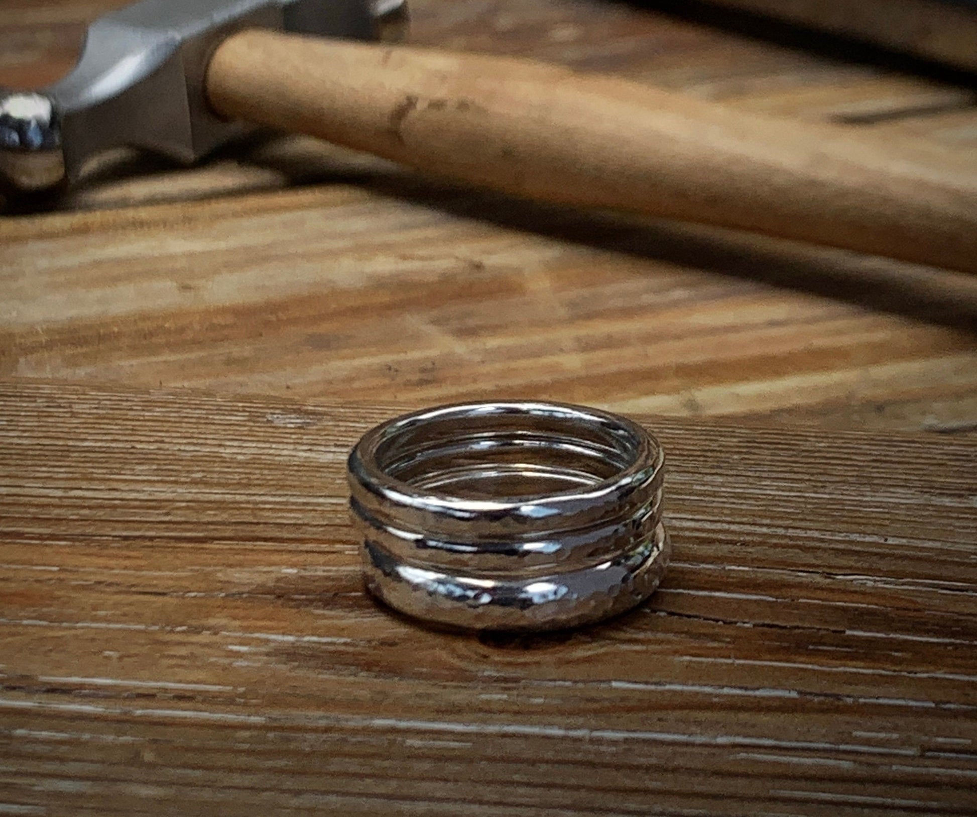 Sterling Silver Ring Band Set